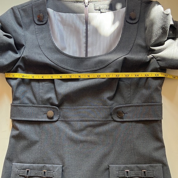 TAHARI Size 6 LIKE NEW DARK GREY DRESS - Picture 5 of 5